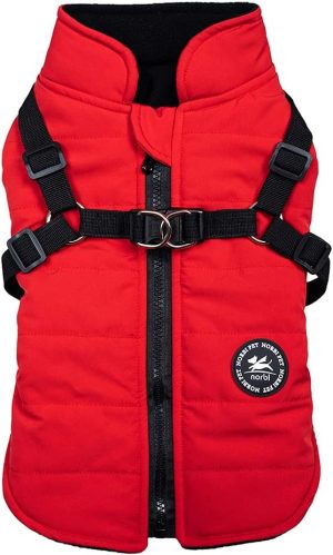 Norbi Dog Coat, Dog Winter Coat with Harness Built in, Dog Jacket Adjustable Warm Dog Coats for Small Medium Large Dogs Dog Cold Weather Coats
