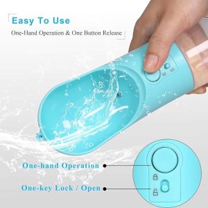 UPSKY Dog Water Bottle Portable Pet Water Bottle Leak Proof Dog Water Dispenser, Lightweight Dog Travel Water Bottle Bowl for Walking BPA Free 14 OZ