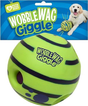 Wobble Wag Giggle Ball, Interactive Dog Toy, Fun Giggle Sounds When Rolled or Shaken, Pets Know Best, As Seen On TV, NOT A CHEW TOY