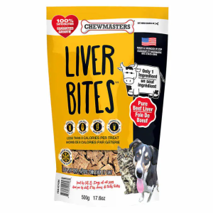 Chewmasters Freeze Dried Liver Bites Dog Treats, 500g (17.6 oz)