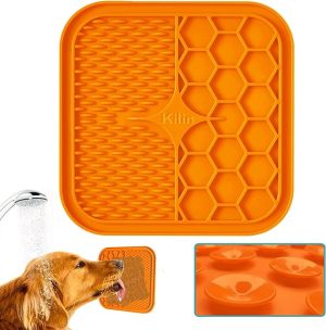 KILIN Lick Mat for Dogs, Dog Toys for Boredom & Anxiety Reduce, Treat Mat for Peanut Butter or Yogurt, Snuffle Mat Fun Alternative Slow Feeder Dog Bowls, Dog Food Mat & Treat Mat for Bathing, Grooming