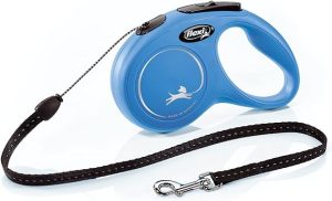 FLEXI New Classic Retractable Dog Leash (Cord), Ergonomic, Durable and Tangle Free Pet Walking Leash for Dogs Up to 18 lbs, 10 ft, Extra Small, Black