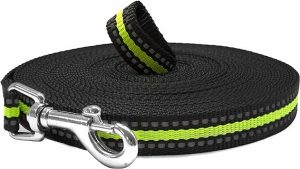 Dog/Puppy Obedience Recall Training Agility Lead Leash - Perfect for Pet Behavior Training, Multiple Sizes - 4.5 m, 6 m, 9 m, 15 m, 23 m, 30 m, 46 m, 61 m (Black, 4.5m (15Ft))
