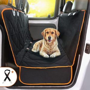 Dog Car Seat Cover For Back Seat For XL Cars, SUVs & Trucks - Durable Car Cover Protector For Dogs, Nonslip Backseat Dog Hammock, Waterproof Scratchproof Protection Against Dirt, Pet Fur w/ Side Flaps