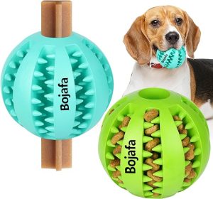 Puppy Teething Chew Toy Balls: 2pack Interactive Puppy Dog Treat Dispensing Ball Rubber Puppies Small Dog Chewing Enrichment Toys for Boredom and Brain Stimulating Game Puppy Teething Chew Toys