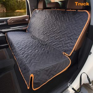 iBuddy Bench Seat Cover for Trucks/Large SUV/Car, Waterproof Back Seat Cover for Kids Without Smell, Heavy Duty and Nonslip X-Large Pet Car Seat Cover for Dogs with Dog Seatbelt, Machine Washable …